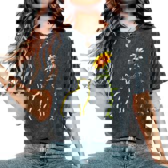 Meow Flower Cat You Are My Sunshine Cat Kitten Lover Women's Oversized Comfort T-Shirt | Mazezy