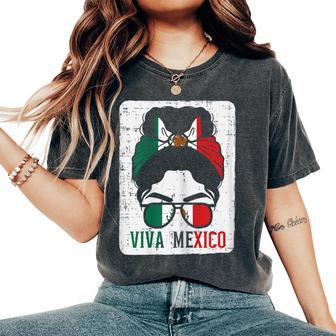 Mexican Independence Day Viva Mexico Bun Girls Ns Women's Oversized Comfort T-Shirt - Seseable