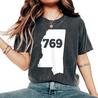 Mississippi 769 Area Code Women's Oversized Comfort T-Shirt | Mazezy