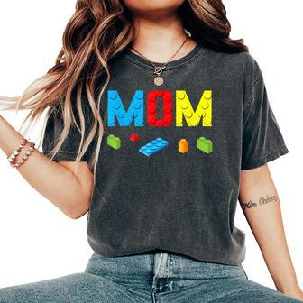 Mom Master Builder Building Bricks Blocks Family Set Parents Women's Oversized Comfort T-Shirt - Seseable