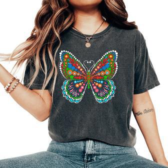 Multicolor Polka Dot Butterfly International Dot Day Women's Oversized Comfort T-Shirt - Monsterry DE