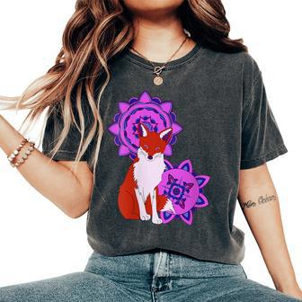 Mystical Fox Mandala Women's Oversized Comfort T-Shirt | Mazezy