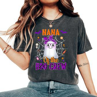 Nana Boo Crew Leopard Cute Ghost Grandma Halloween Costume Women's Oversized Comfort T-Shirt - Thegiftio UK