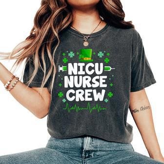 Nicu Nurse Crew Leprechaun Hat Happy St Patrick's Day Women's Oversized Comfort T-Shirt | Mazezy