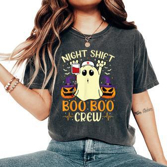 Night Shift Nurse Boo Boo Crew Graphic Women's Oversized Comfort T-Shirt | Mazezy