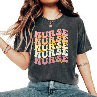 Nurse Groovy Retro Hippie Women's Oversized Comfort T-shirt | Mazezy