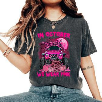 In October We Wear Pink Truck Breast Cancer Awareness Women's Oversized Comfort T-Shirt | Mazezy