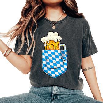 Oktoberfest Pocket Bavarian Beer Prost German German Women's Oversized Comfort T-Shirt - Thegiftio UK