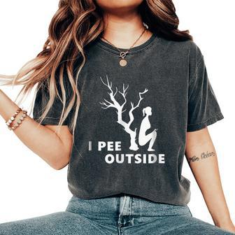 The Original I Pee Outside Camping Girl Women's Oversized Comfort T-shirt | Mazezy