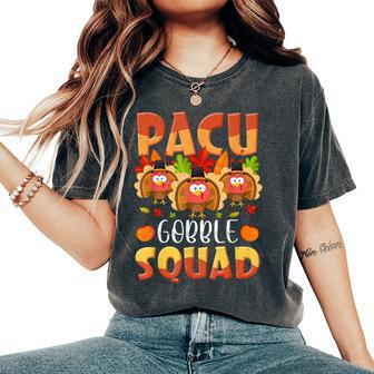 Pacu Gobble Squad Turkey Pacu Nurse Thanksgiving Matching Women's Oversized Comfort T-Shirt | Mazezy