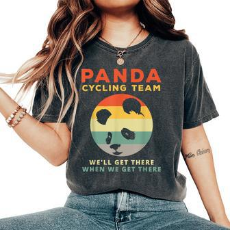 Panda Cycling Team Quote Panda Bear Vintage Women's Oversized Comfort T-Shirt | Mazezy
