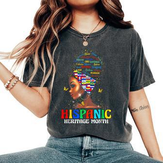 Hispanic Heritage Month Latina Girls Latino Countries Flags Women's Oversized Comfort T-Shirt | Mazezy