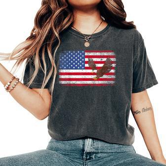 Patriotic Eagle 4Th Of July Usa American Flag Men Women Kids Women's Oversized Graphic Print Comfort T-shirt - Monsterry