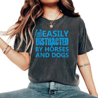 Paw Print Horse Shoe Equestrian Horse Riding For Women Women's Oversized Comfort T-Shirt | Mazezy