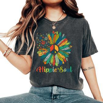 Peace Hippie Soul Daisy Flower For Nature Lover Peacemakers Women's Oversized Comfort T-shirt | Mazezy