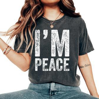 Im Peace I Come In Peace Matching Couples Groovy Women's Oversized Comfort T-shirt | Mazezy