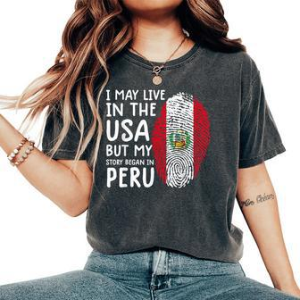 Peru Flag Peruvian For Peru Men Women's Oversized Comfort T-Shirt | Mazezy