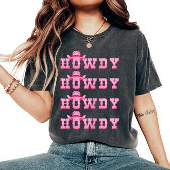 Pink Howdy Cow Girl Western Country Southern Rodeo Women's Oversized Comfort T-shirt | Mazezy
