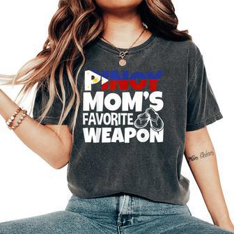 Pinoy Mom's Favorite Weapon Filipino Women's Oversized Comfort T-Shirt | Mazezy