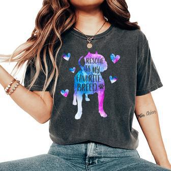 Pitbull Rescue Is My Favorite Breed Watercolor Cute Mom Women's Oversized Comfort T-Shirt | Mazezy DE