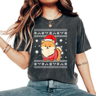 Pomeranian Ugly Christmas Sweater Women's Oversized Comfort T-Shirt - Monsterry AU