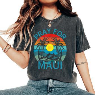 Pray For Maui Hawaii Wildflower Support Women's Oversized Comfort T-Shirt | Mazezy