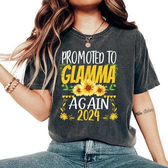 Promoted To Glamma Again 2024 Sunflower Matching Family Women's Oversized Comfort T-Shirt | Mazezy
