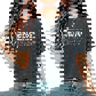 Proud Cheer Mom Of A Class Of 2024 Graduate Senior 2024 Women's Oversized Comfort T-Shirt - Seseable