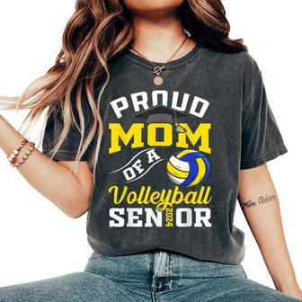 Proud Mom Of A Volleyball Senior 2024 Mom Graduation Women's Oversized Comfort T-Shirt - Seseable