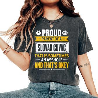 Proud Parent Of A Slovak Cuvac Dog Owner Mom & Dad Women's Oversized Comfort T-Shirt | Mazezy