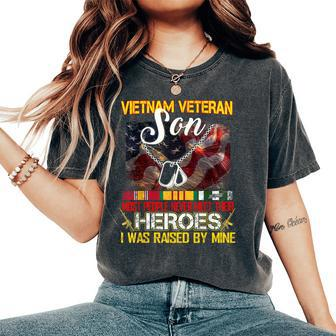 Proud Son Of A Vietnam Veteran My Dad Mom Is A Hero Women's Oversized Comfort T-Shirt | Mazezy