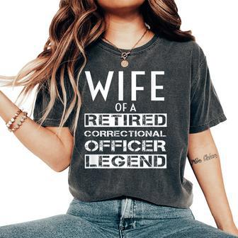 Proud Wife Of A Retired Correctional Officer Retirement Women's Oversized Comfort T-Shirt | Mazezy