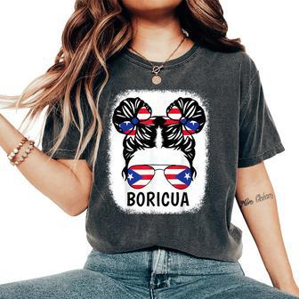 Puerto Rico Rican Flag Boricua Girl Hispanic Heritage Women's Oversized Comfort T-Shirt - Monsterry DE