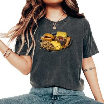 Pulled Pork Sandwich Bbq Plate Women's Oversized Comfort T-Shirt | Mazezy