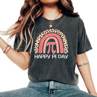 Rainbow Cheetah Happy Pi Day Math 314 Symbol Teacher Women's Oversized Comfort T-Shirt | Mazezy