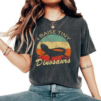I Raise Tiny Dinosaur Vintage Retro 70S Bearded Dragon Women's Oversized Comfort T-shirt | Mazezy