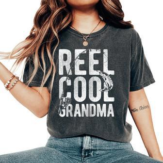 Reel Cool Grandma Retro Fishing Lover Women's Oversized Comfort T-Shirt | Mazezy