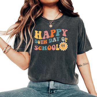 Retro 50 Days Of School 50Th Day Of School Groovy Women's Oversized Comfort T-Shirt - Thegiftio UK