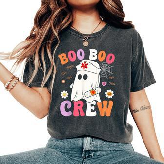 Retro Boo Boo Crew Nurse Ghost Halloween Nurse Women's Oversized Comfort T-Shirt | Mazezy