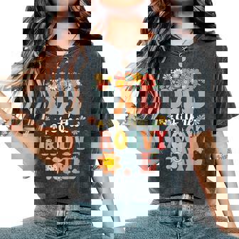 Retro Dad Of Groovy One Matching Family 1St Birthday Party Women's Oversized Comfort T-Shirt - Thegiftio