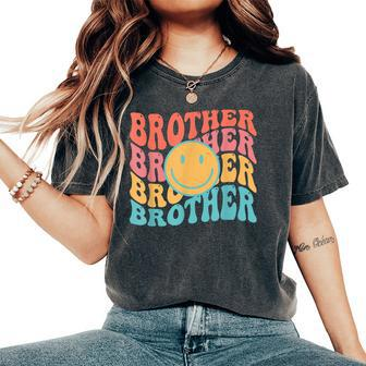 Retro Face Brother Groovy Daisy Flower Matching Family Women's Oversized Comfort T-shirt | Mazezy