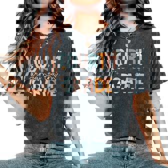 Retro Fourth Grade Dream Team Groovy Teacher Back To School Women's Oversized Comfort T-Shirt | Mazezy