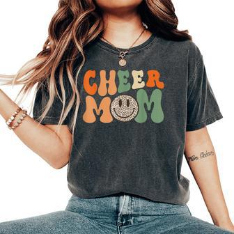 Retro Groovy Cheer Mom Cheerleading Cheerleader Women's Oversized Comfort T-shirt | Mazezy
