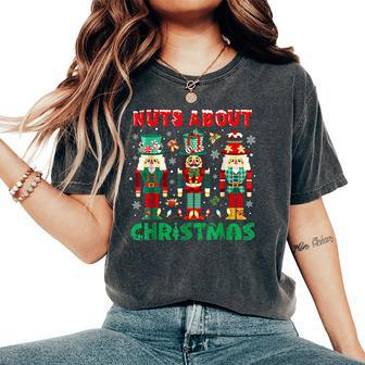 Retro Groovy Christmas 2023 Nuts About Christmas Nutcracker Women's Oversized Comfort T-Shirt - Monsterry DE