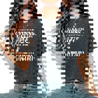 Weekends Coffee And Huntaway New Zealand Huntaway Dog Women's Oversized Comfort T-Shirt | Mazezy