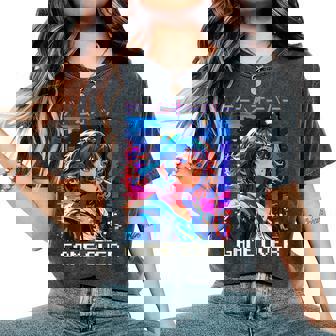 Sad Anime Girl Gamer Indie Aesthetic Japanese Vaporwave Women's Oversized Comfort T-Shirt - Thegiftio