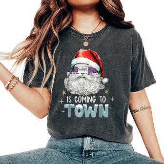 Sani Cloth Is Coming To Town Ugly Christmas Nurse Rn Aid Women's Oversized Comfort T-Shirt - Thegiftio UK