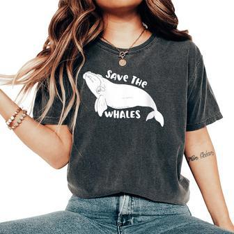Save The Whales North Atlantic Right Whale Women's Oversized Comfort T-Shirt | Mazezy