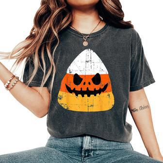 Scary Halloween Candy Corn Spooky Costume Women's Oversized Comfort T-Shirt - Thegiftio UK