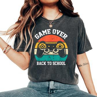 Back To School Game Over Teacher Student Video Game Women's Oversized Comfort T-Shirt - Seseable